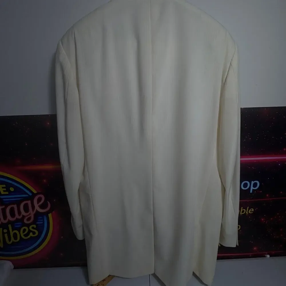 NWT Courrèges Homme Ivory Virgin Wool 2 Piece Suit EU 47 French Designer